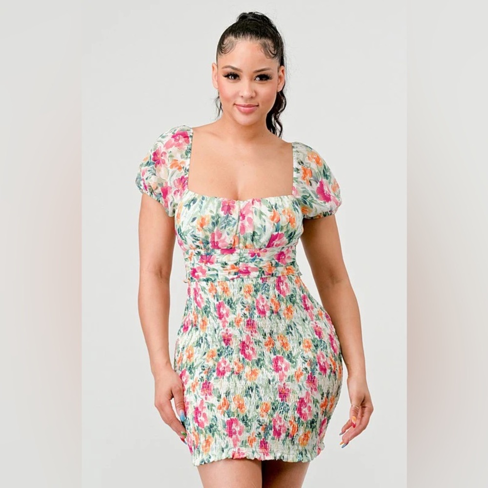 Floral Puff Sleeve Dress